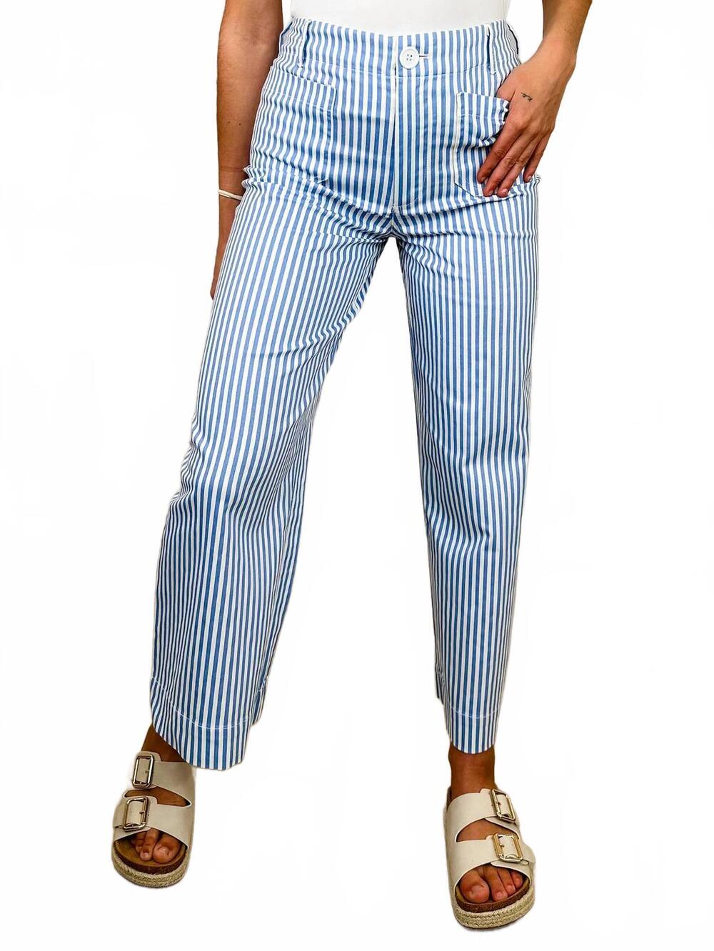 NEW MIOU MUSE i remember you high-rise wide leg pants in blue